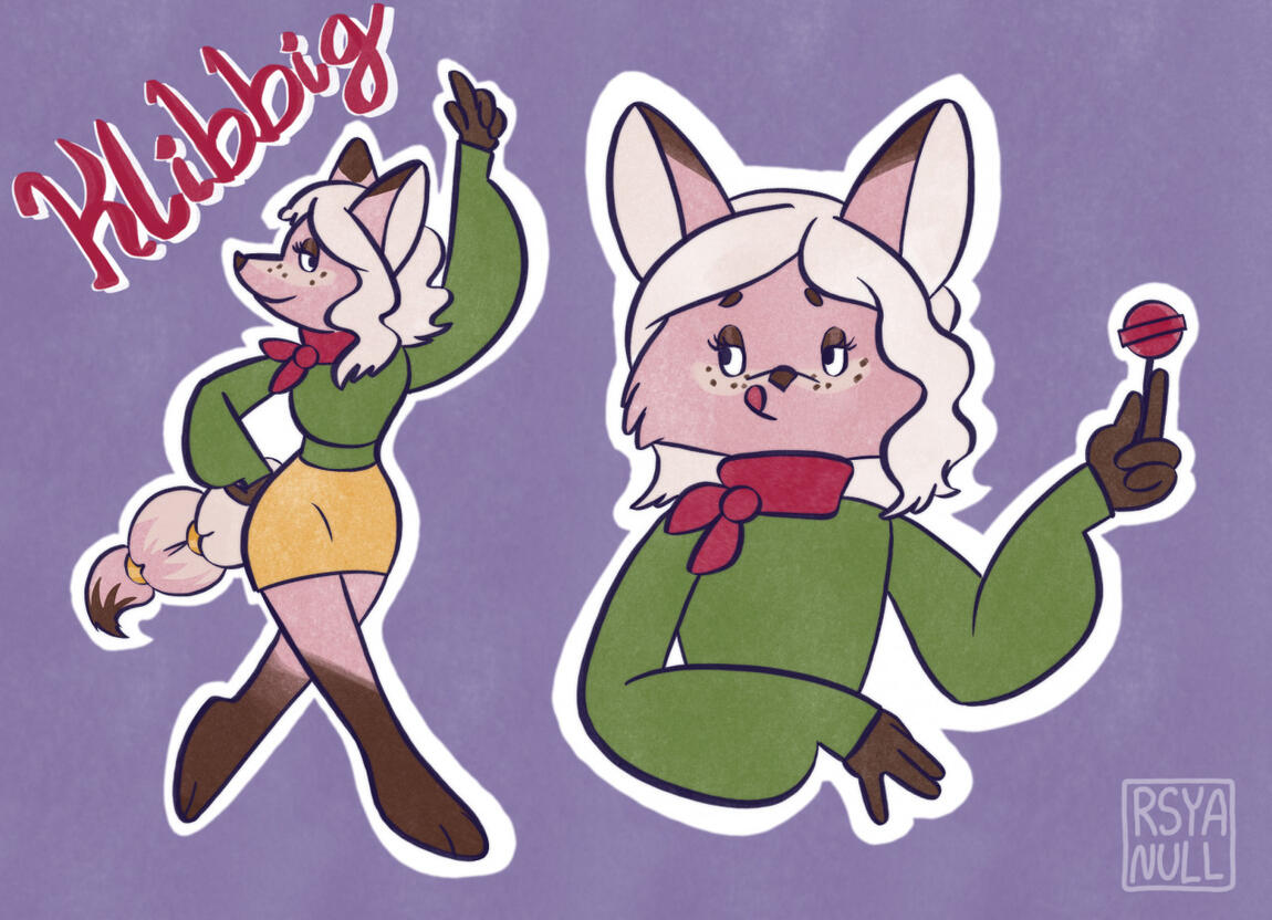 A Retro 70's inspired style drawing of a pink fox.